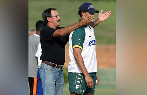 Bruce Yardley with Andrew Symonds. (Photo | ANI)
