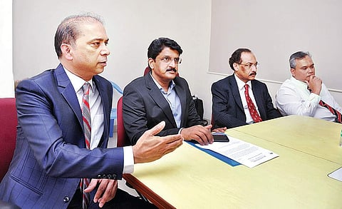 Dr Vijay Shetty , Vice president , Indian Association of sports medicine addressing the press regarding the 2nd Annual conference of Indian Biologics Othopaedic Society at Sri Ramachandra hospital in Porur on Thursday. | Ashwin  prasath