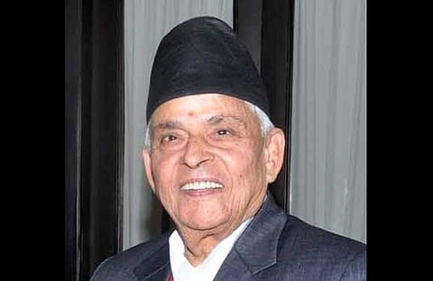 Former Deputy Prime Minister and senior Communist leader of Nepal Bharat Mohan Adhikari (Photo | Twitter @Ekraj_Giri)
