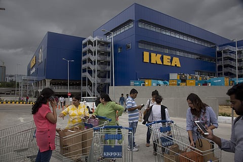 Customers stand outside Ikea's store in Hyderabad, India. (File| AP)