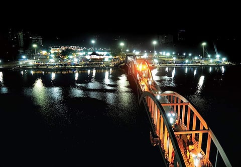 Aluva Manappuram adorned with lights on the eve of Maha Sivaratri  on Sunday | A Sanesh