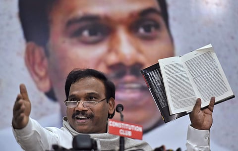 Former union minister and DMK leader A Raja
