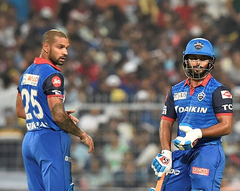 Shikhar Dhawan(L) and RIshabh Pant. (Photo | PTI)