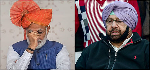 Amarinder said it was Modi who had insulted the martyrs of Jallianwala Bagh. (Photos | PTI)