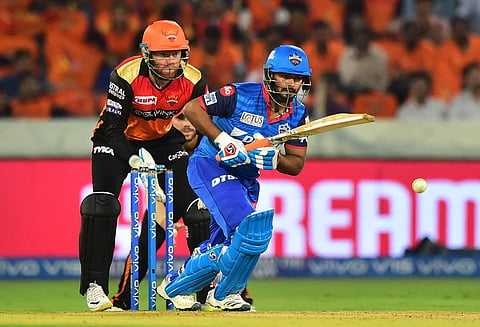 DC batsman Rishabh Pant plays a shot during the IPL T20 cricket match between Sunrisers Hyderabad and Delhi Capitals. (Photo | PTI)