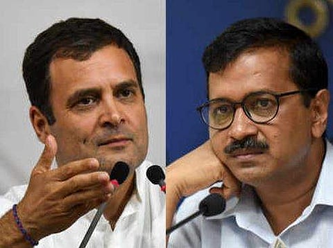 Rahul Gandhi and Arvind Kejriwal. (File |PTI)