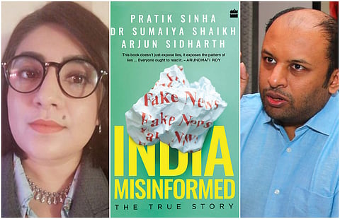 Dr Sumaiya Shaikh (Left), Pratik Sinha (Right) along with their book India Misoinformed.)