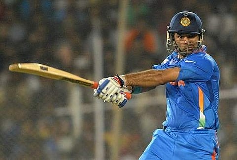 Yuvraj SIngh plays a shot against AUstralia. (Photo | AFP)