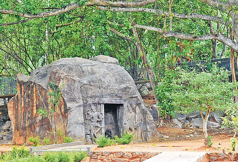 The rock-cut cave temple at Vizhinjam that is considered as one of the earliest rock-cut cave temples in India B P Deepu