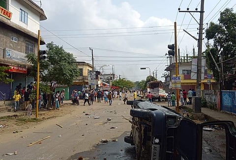 Aftermath of the clashes in Hailakandi town are shown | EXPRESS