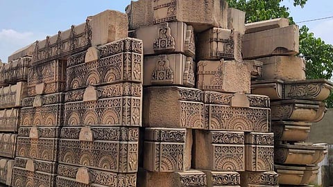Mandir Nirman Karyashala in Ayodhya. (Photo | EPS)