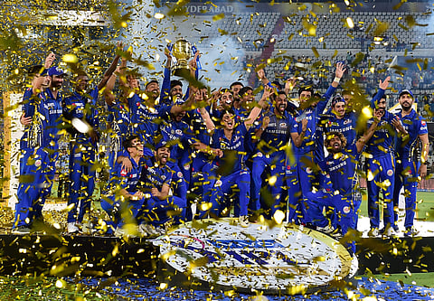 Mumbai Indians defeated the defending champions CSK by one run in the IPL final in Hyderabad on Sunday to secure their fourth IPL title, the most number of titles than any other franchise. (Photo | PTI)