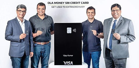 Top Ola, SBI and VIsa executives launch the Ola Money SBI Credit Card  | Express