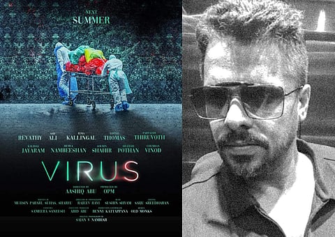 A poster of the movie 'Virus' (L) and director Aashiq Abu