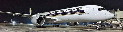 The Singapore Airlines A350 flight which landed in Bengaluru on Friday night