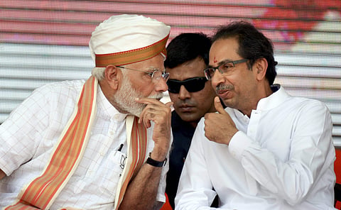 Prime Minister Narendra Modi with Shiv Sena chief Uddhav Thackeray  (Photo | PTI)