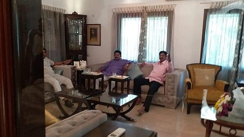 both Jarkiholi and Sudhakar insisted that theirs was only a courtesy visit to SM Krishna. | Express Photo Services