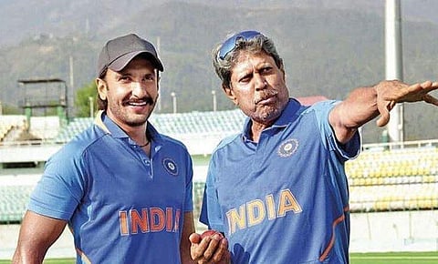 Bollywood actor Ranveer Singh with cricketer Kapil Dev (Photo | Ranveer Singh Instagram)