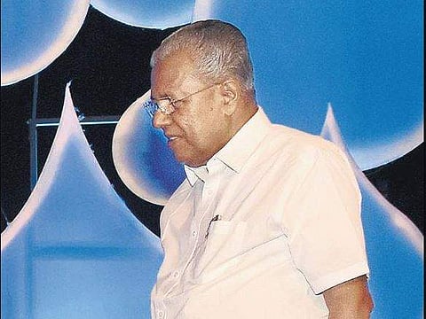 Chief Minister Pinarayi Vijayan arriving to inaugurate ‘Jalasangamam’ organised by Haritha Keralam Mission at Tagore theatre in Thiruvananthapuram on Thursday | B P Deepu