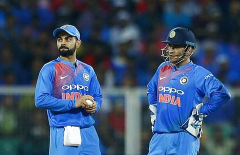 Virat Kohli (L) with MS Dhoni. (Photo | AP)
