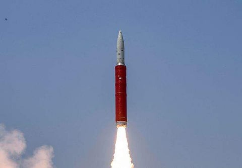 Anti-satellite ballistic missile being launched from Dr APJ Kalam Island, Odisha on March 27 (File Photo | PTI)