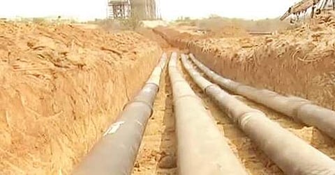 Pipes laid out for Mission Bhagiratha. (File Photo)