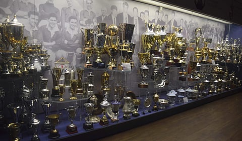 Trophy room at the Old Trafford. (Photo | EPS/Atreyo Mukhopadhyay)