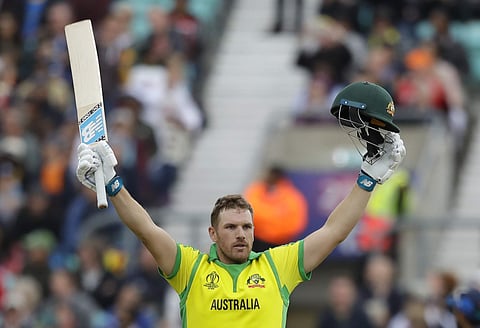 Aaron Finch continued his impressive World Cup form by scoring 153 and going on top of the run-scoring charts (Photo| AP)