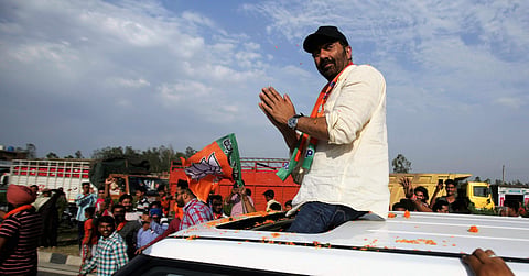 Bollywood's action star Sunny Deol, famous for his 'Dhai kilo ka haath' dialogue, displayed the weight of his stardom in Gurdaspur in Punjab as he won with 82,459 votes against Sunil Jakhar (Congress). (File Photo | AP)