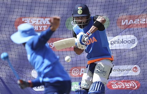 India's captain Virat Kohli bats in the nets during a training session ahead of their Cricket World Cup match against South Africa at Ageas Bowl in Southampton, England. (Photo | AP)