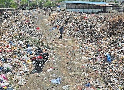 VMC authorities started permanently dumping wastes at the garbage transfer station on the premises of Ajit Singh Nagar dumping yard since June 14.