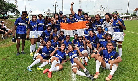 India won the Asian Rugby Women’s Championship Division I in Manila. (Photo | Rugby India Twitter)