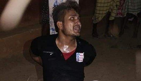 Some locals thrashed Tabrez and later gave him over to the police. (Photo | Twitter)
