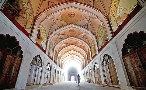 The artwork, hidden under multiple coats of whitewashing during maintenance work, was long-forgotten |Naveen Kumar