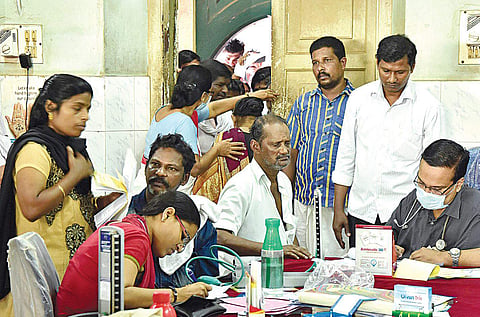 Doctors attending to patients at a hospital. (File Photo | EPS)