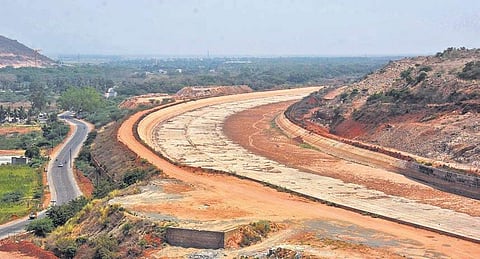 A view of the Polavaram project right main canal in West Godavari district. (PhotoI P Ravindra Babu, EPS)