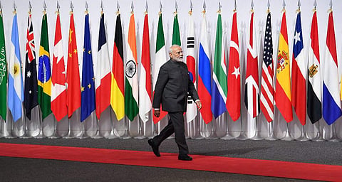 Narendra Modi at the G20 Summit. (Photo | Twitter)