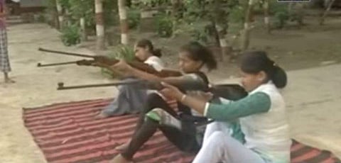 Women getting arms training at Durga Vahini camp. (File Photo | Youtube)