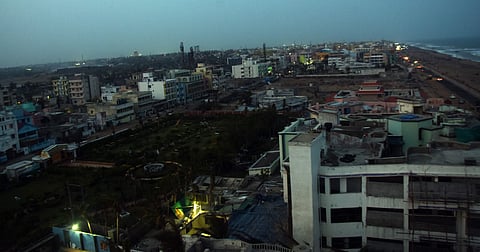 An aerial view of Puri city