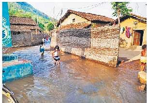 Flooded areas in Pandigaon village of Kalahandi district. ( Photo | EPS)
