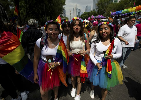 Tens of thousands of people turned out for gay pride celebrations around the world on Saturday, including a boisterous party in Mexico and the first pride march in North Macedonia’s capital. (Photo | AP)