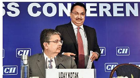 CII president Vikram Kirloskar and president-designate Uday Kotak at the launch of CII’s ‘100 days agenda for the new government’ in New Delhi | Parveen Negi