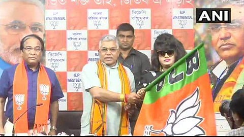 Bangladeshi actor Anju Ghosh joined the BJP on 5 June 2019. (Photo | ANI Twitter)