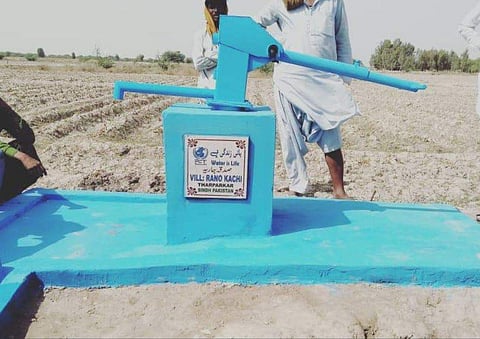 One of the handpumps installed in the area (Photo|@qamarkhan88)