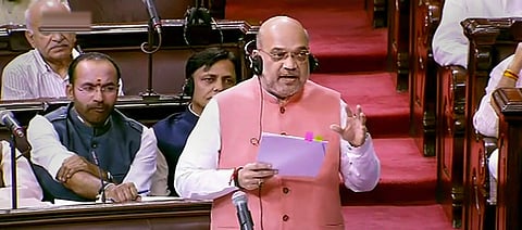 Union Home Minister Amit Shah speaks in the Rajya Sabha during the Budget Session of Parliament in New Delhi Monday July 01 2019.  | (Youtube Screengrab)