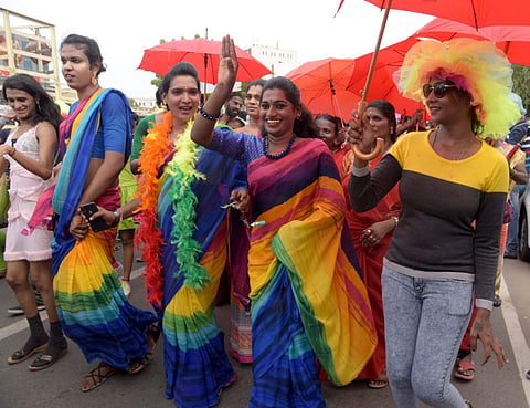 The 11th edition of the Chennai Rainbow Pride saw hundreds of individuals from LGBTQIA and ally community parade the streets on Sunday. (Photo | Martin Louis, EPS)