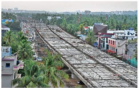 Construction of the Chackai flyover progressing as part of the Phase-1 construction of the NH66 bypass | BP Deepu