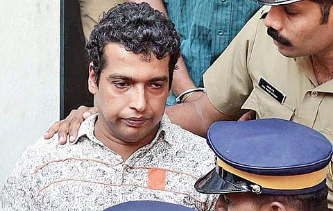 Pulsar Suni being taken out of the Magistrate Court at Aluva.  