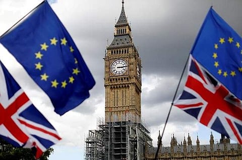 Union Flags and European Union flags (File Photo | Reuters)