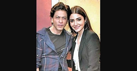 Bollywood actors Shah Rukh Khan and Anushka Sharma